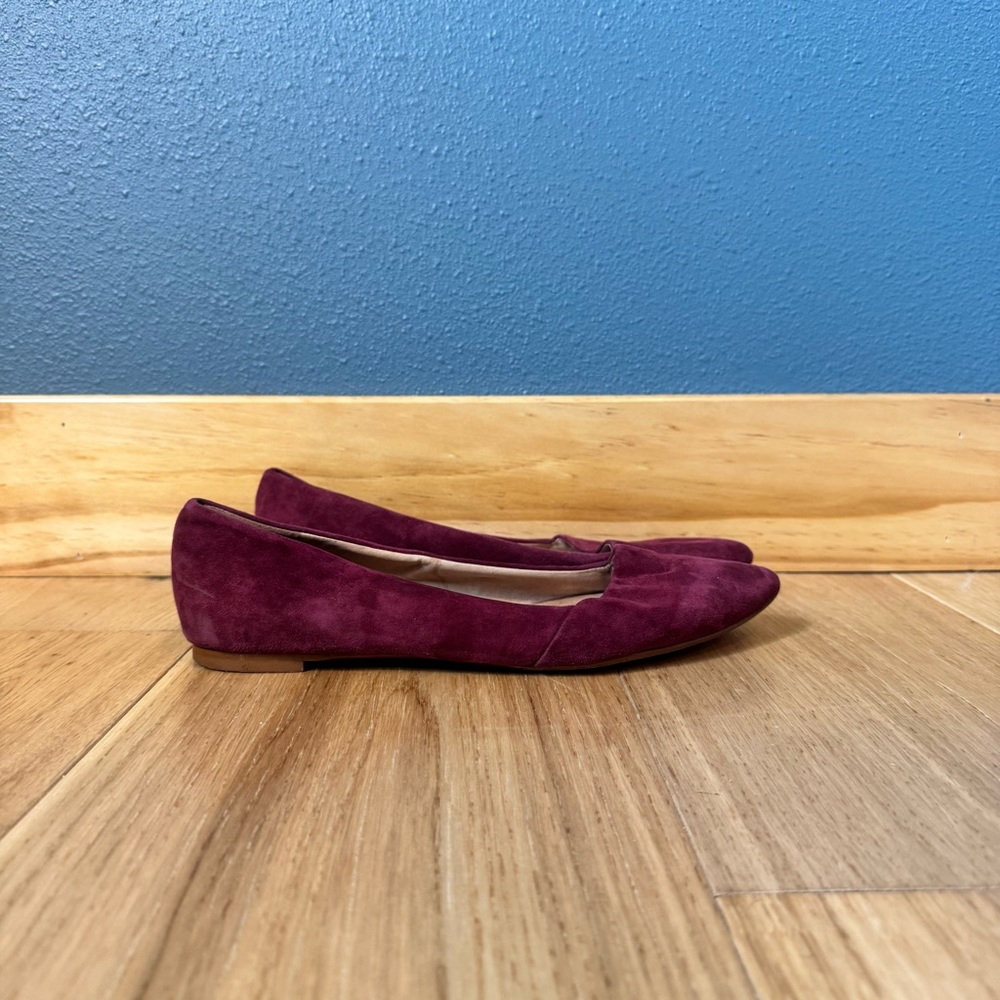 Madewell Mira Burgundy Pointed Toe Flats Size 8.5 - Picture 4 of 8
